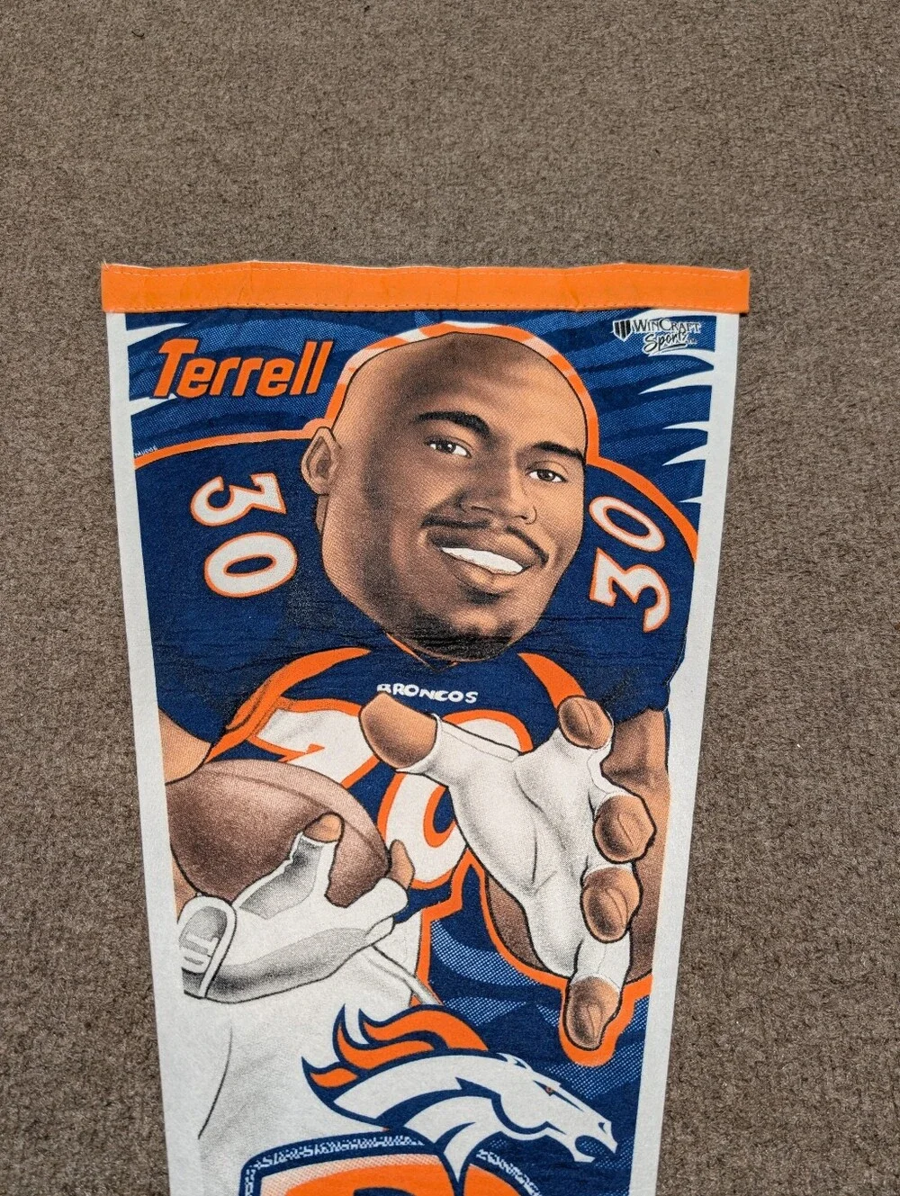 Vintage Terrell Davis Denver Broncos NFL Pennant